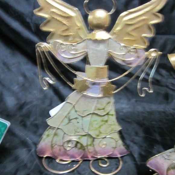 Vtg 80-90'S KMART TRIM A HOME CAPIZ ANGEL TABLETOP SET OF 3 ANGELS METAL W/CAPIZ - Picture 2 of 10